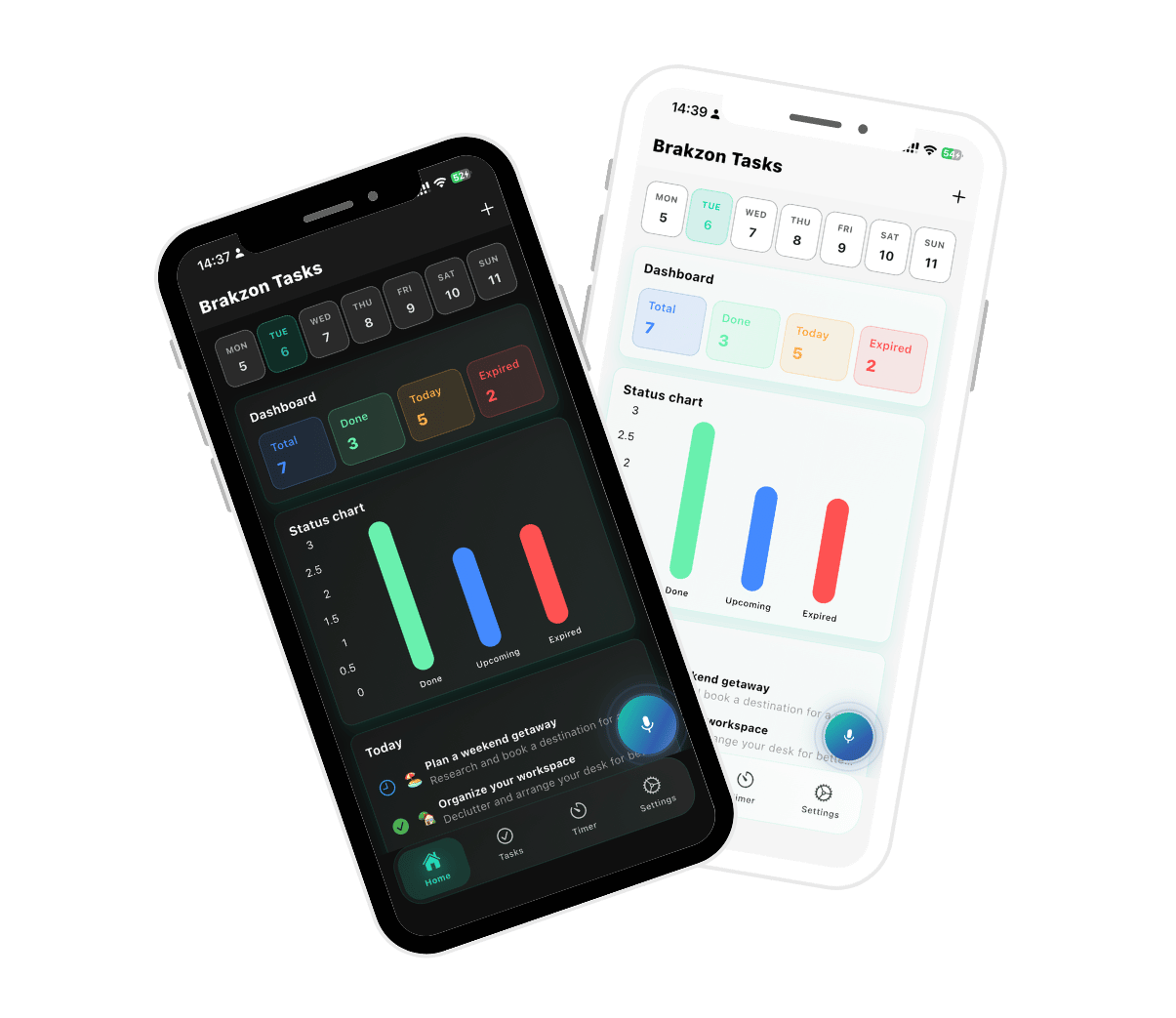 Brakzon Tasks hero interface
